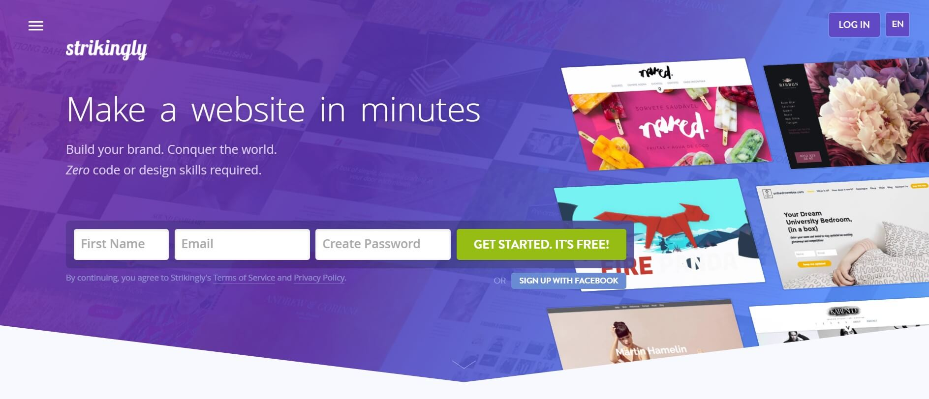 Image taken from Strikingly Product Image taken from Strikingly Product